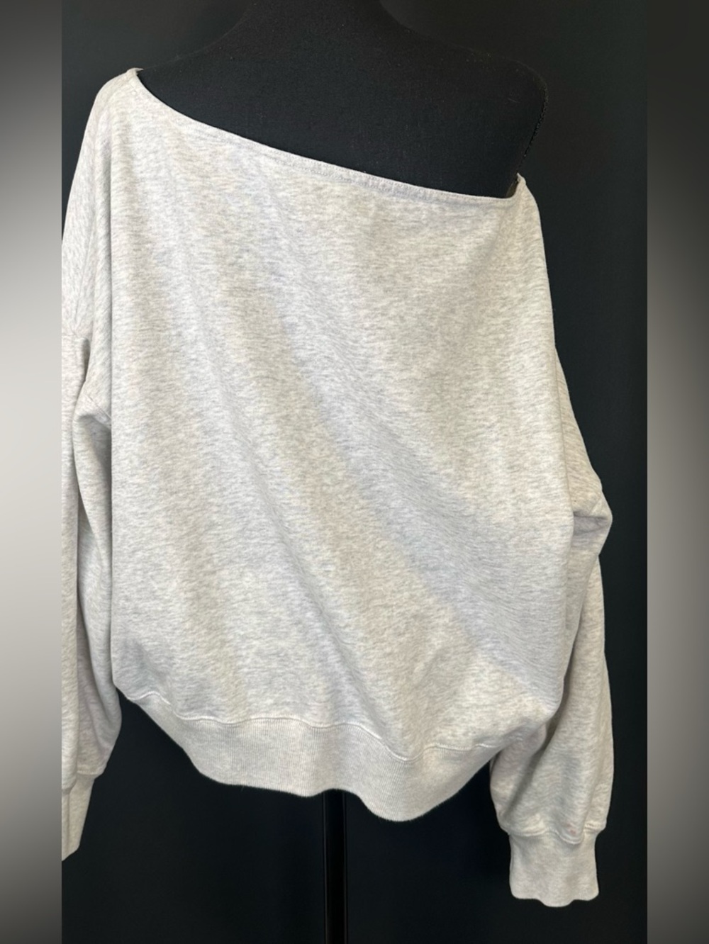 #144- Hollister Cozy Gray Fleece Off The Shoulder - Picture 6 of 9